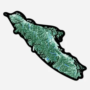 Vancouver Island Large Decal, Van Isle BC Canada Map Waterproof Car Bumper Sticker, Victoria Tofino Nanaimo