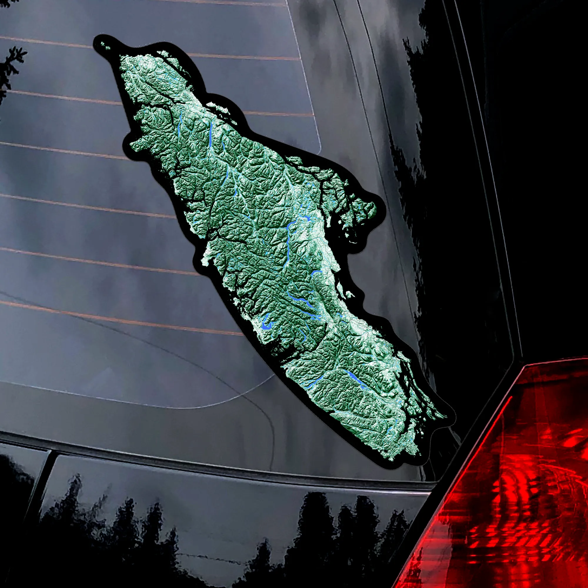 Vancouver Island Large Decal, Van Isle BC Canada Map Waterproof Car Bumper Sticker, Victoria Tofino Nanaimo