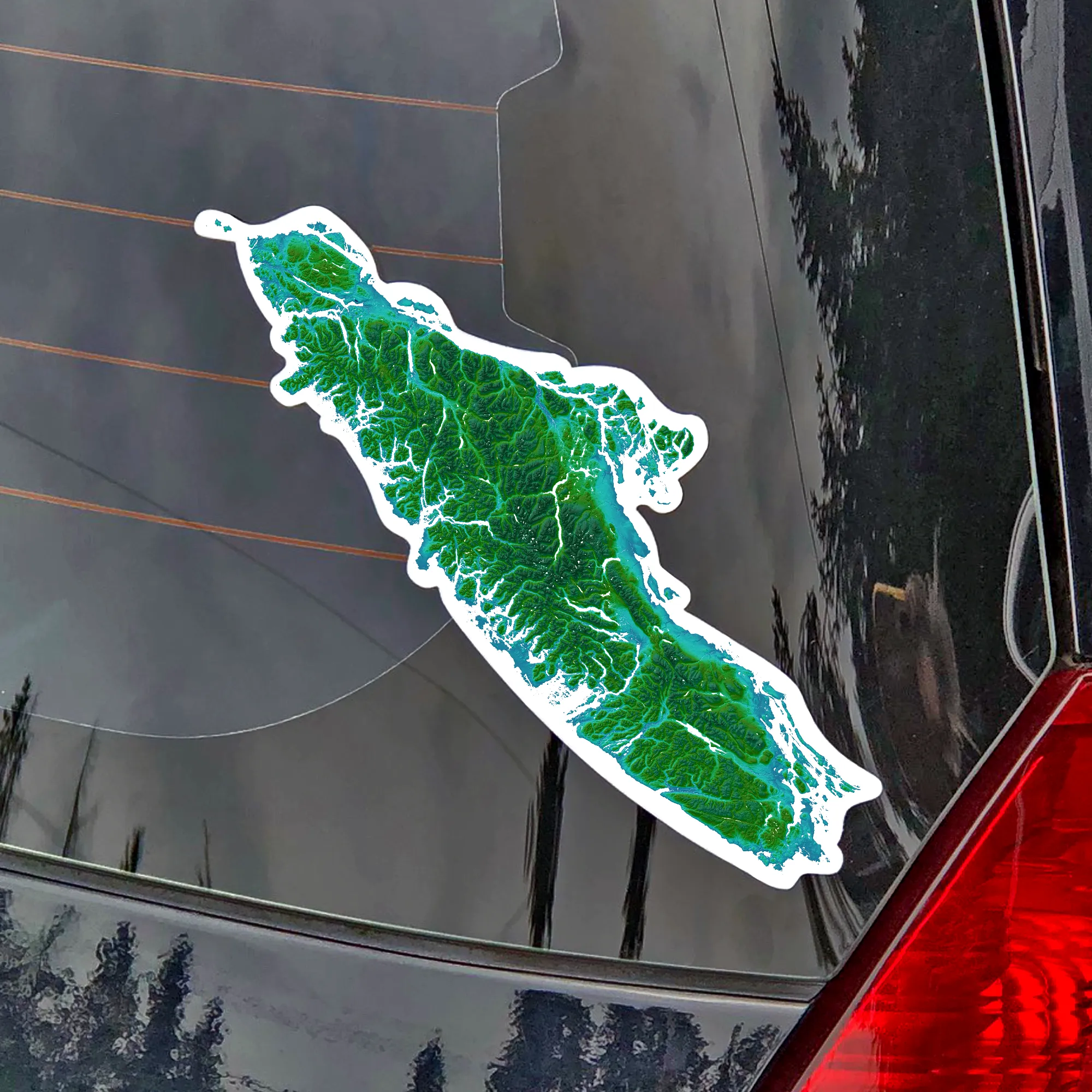 Vancouver Island Vinyl Sticker, Van Isle BC Canada Map Car Bumper Decal, Waterproof Laptop Stickers