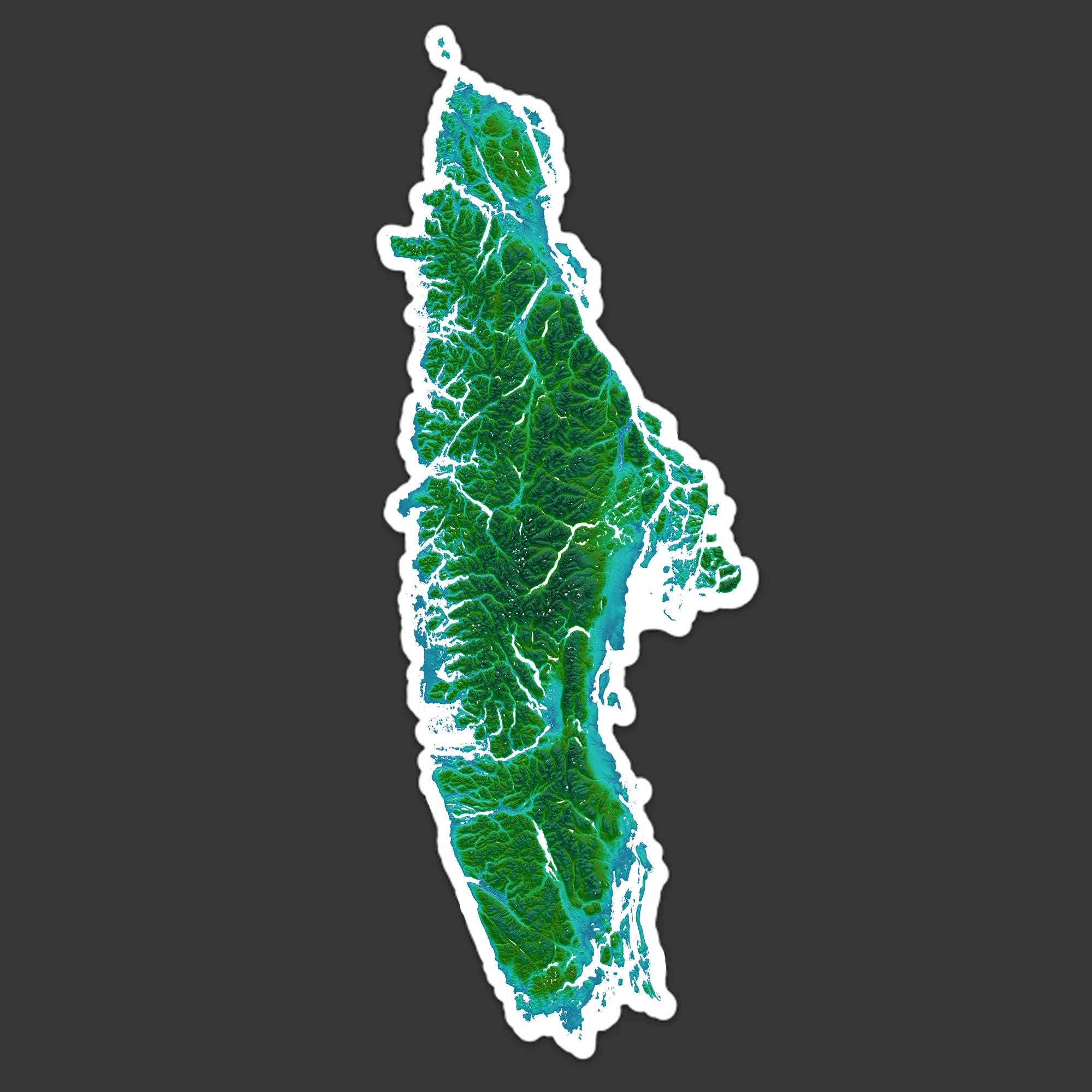Vancouver Island Vinyl Sticker, Van Isle BC Canada Map Car Bumper Decal, Waterproof Laptop Stickers