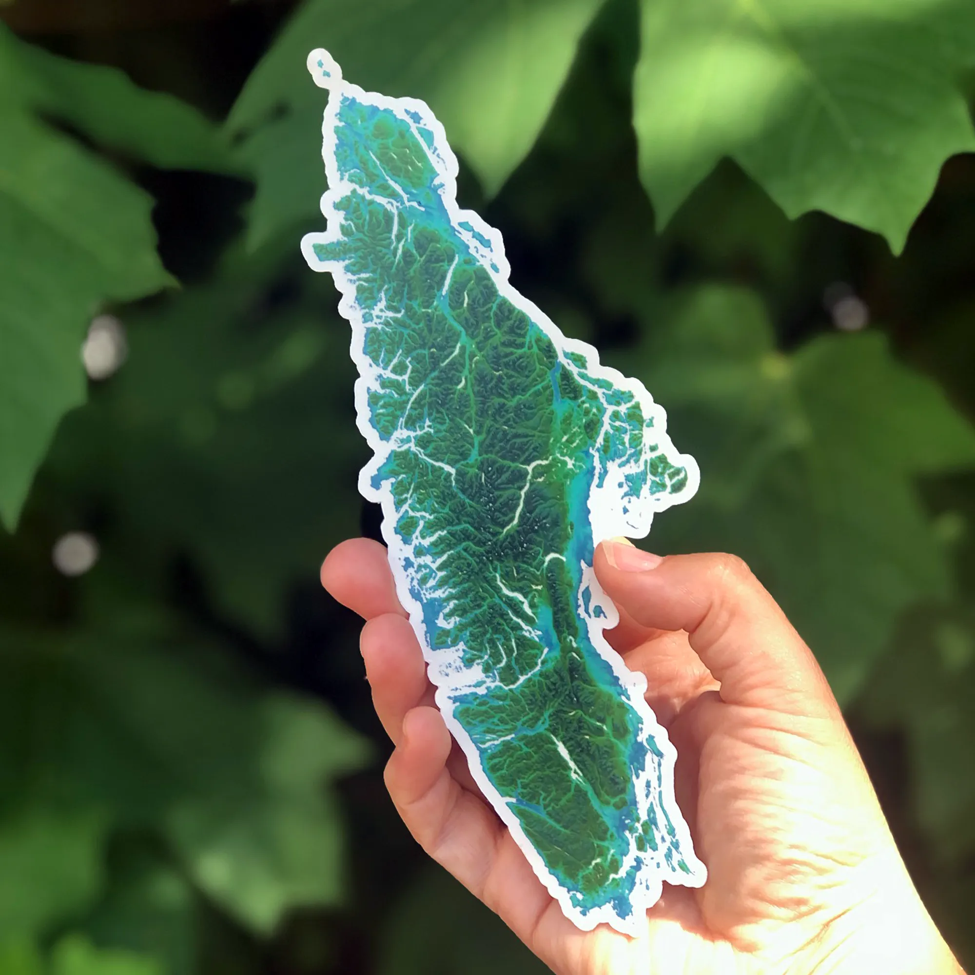 Vancouver Island Vinyl Sticker, Van Isle BC Canada Map Car Bumper Decal, Waterproof Laptop Stickers