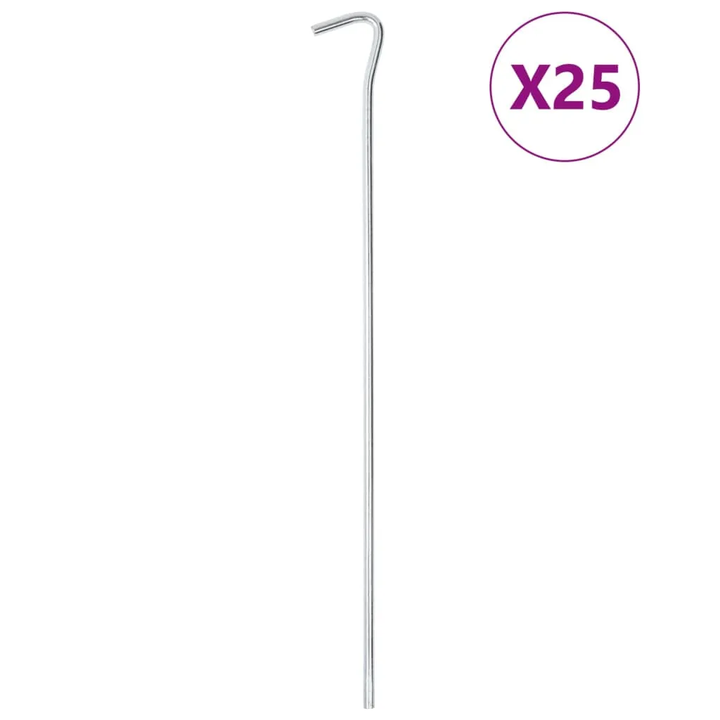 vidaXL Tent Pegs 25 pcs 30 cm Ø7 mm Galvanised Steel